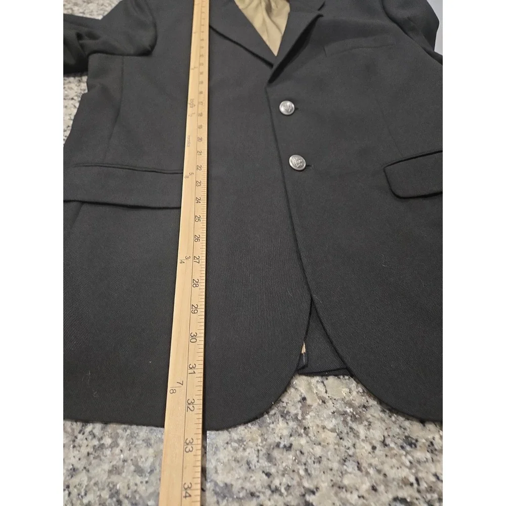 Stafford 42R Black Wool Blend Blazer Jacket Classic Business